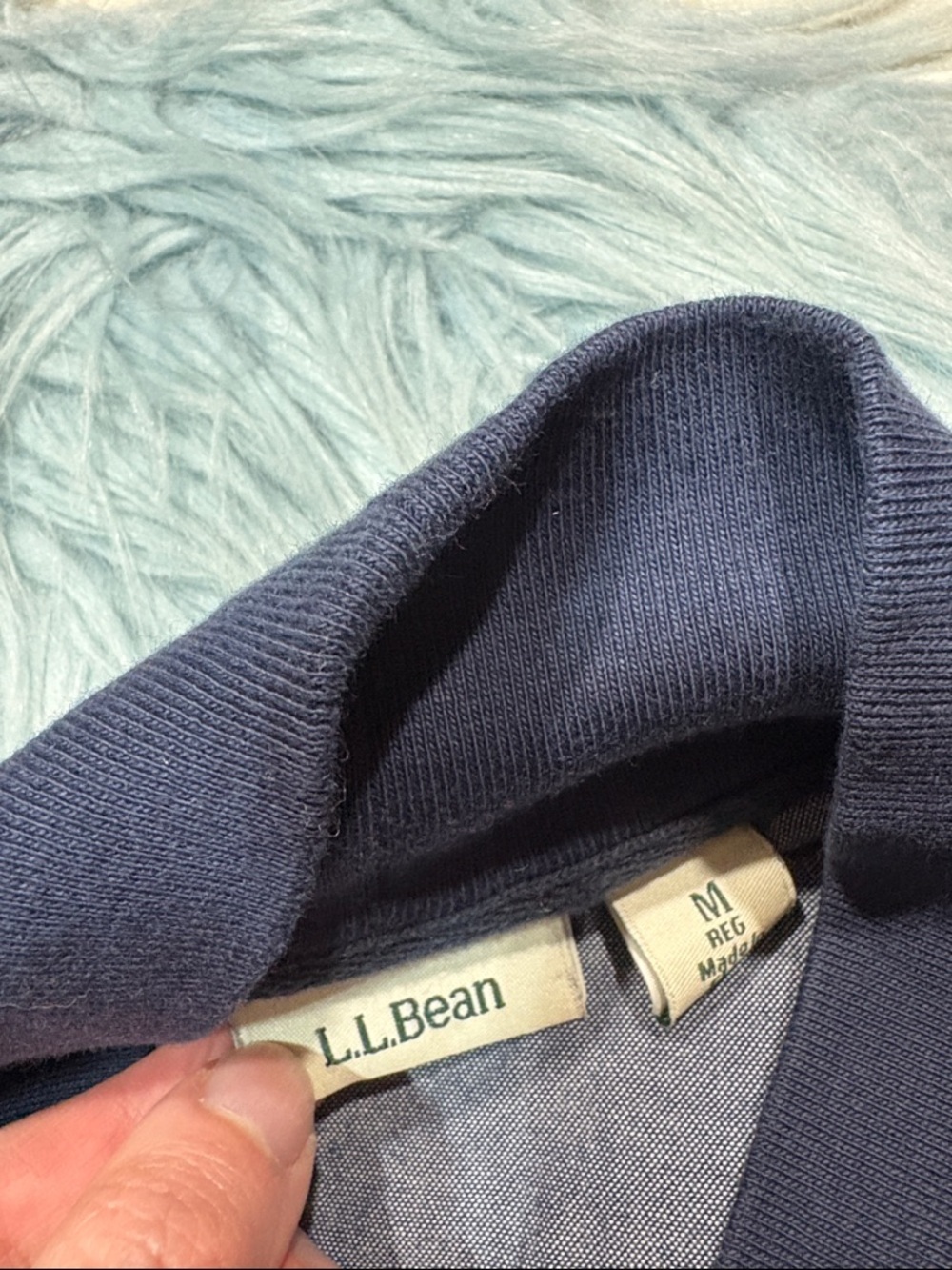 L.L. Bean Rugby Striped Navy Mockneck Side Zipper Tunic Lightweight Sweatshirt - Picture 2 of 10